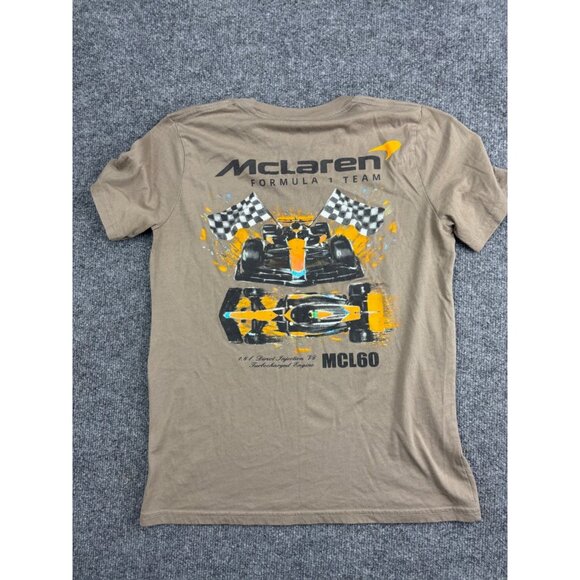 McLaren Formula 1 Short Sleeve T-Shirt Men's Small Brown Team MCL60 Graphic - Picture 1 of 5